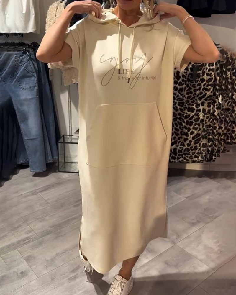 Relaxed Fit Pullover Hoodie Dress