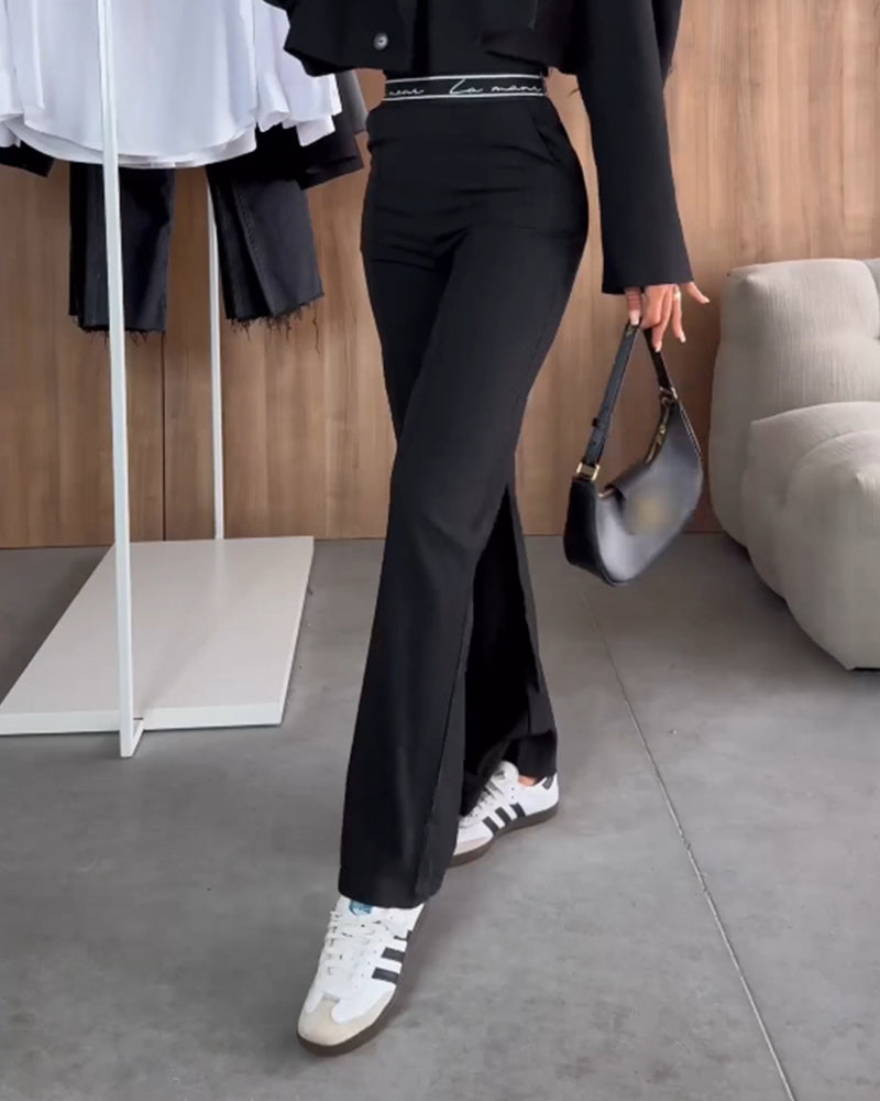 Straight-Leg Casual Pants