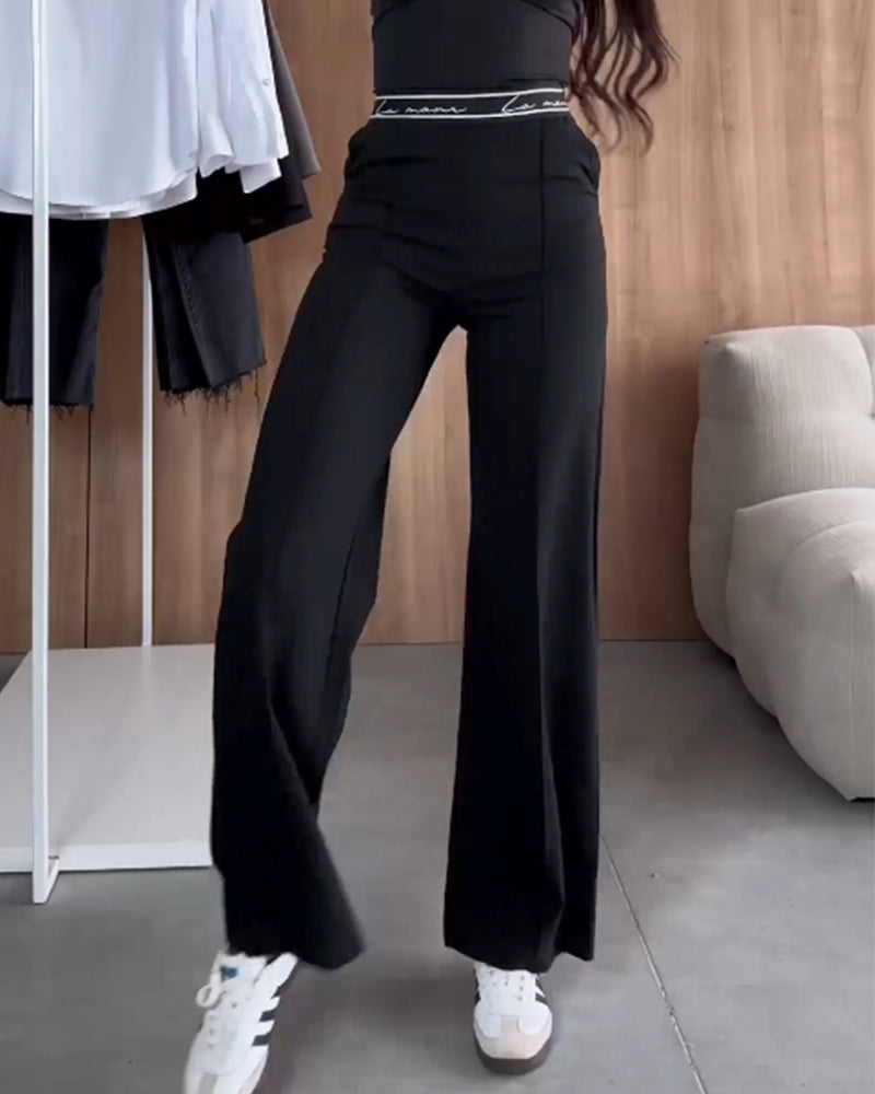 Straight-Leg Casual Pants
