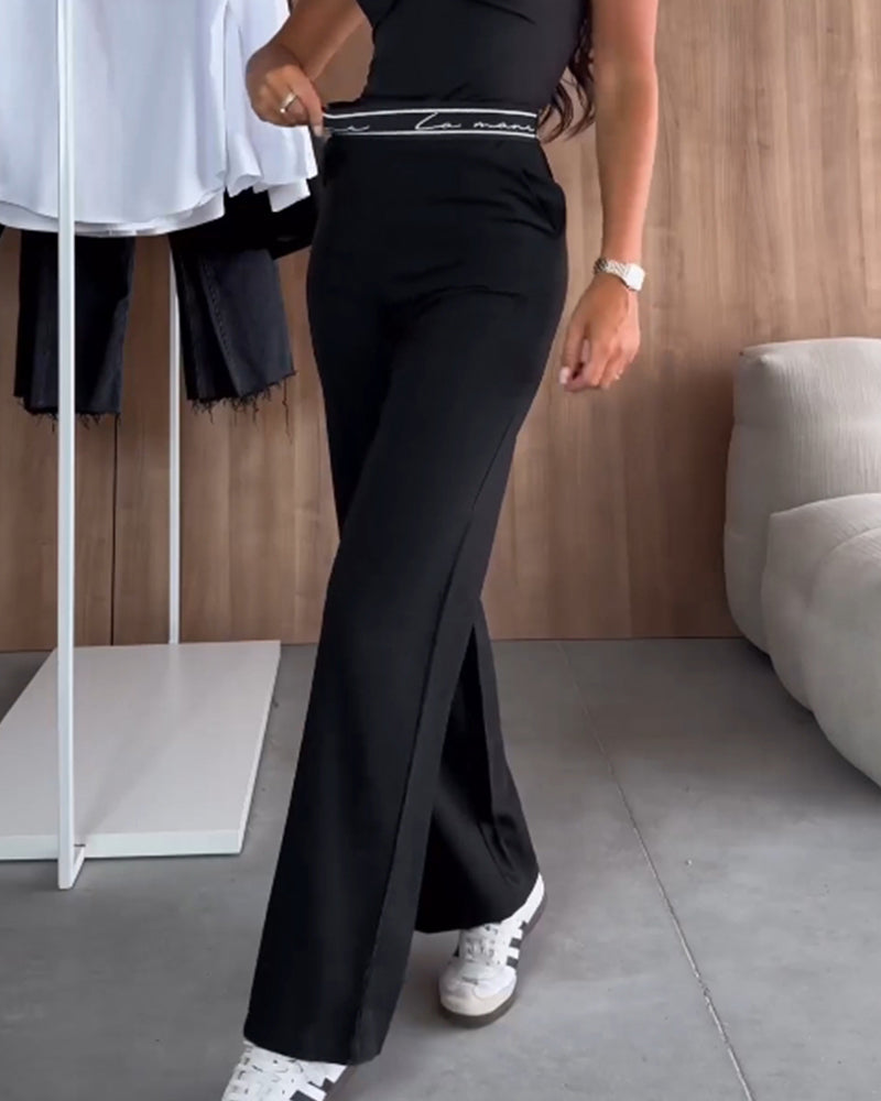 Straight-Leg Casual Pants