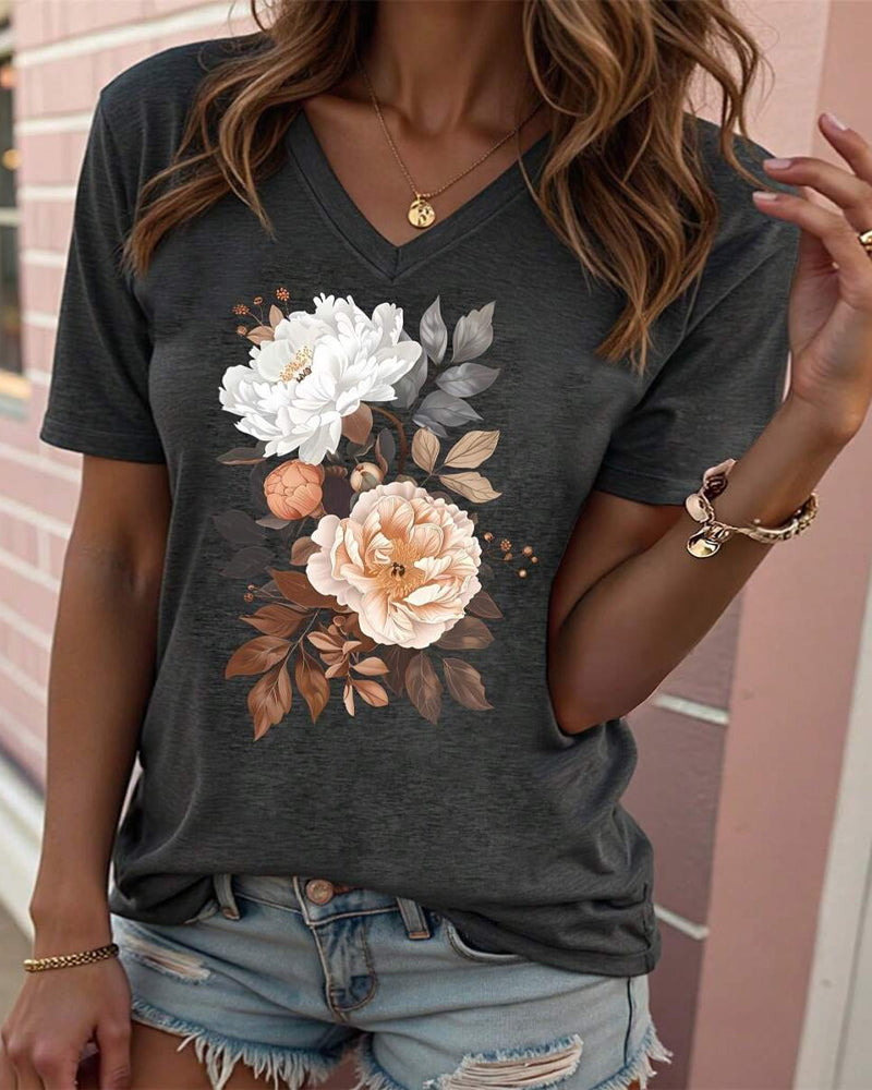 Short Sleeves Casual Printed T-Shirt