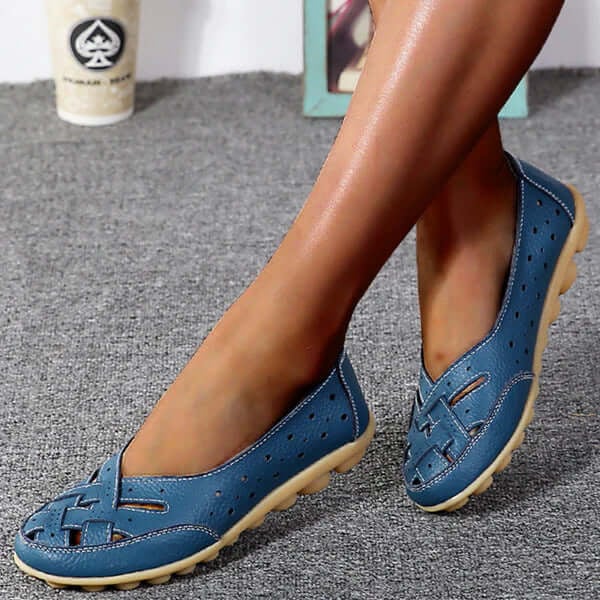 Soft Leather Moccasins with Airy Design