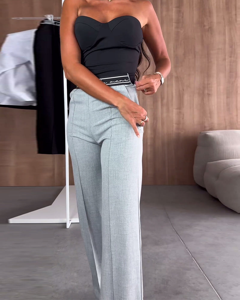 Straight-Leg Casual Pants