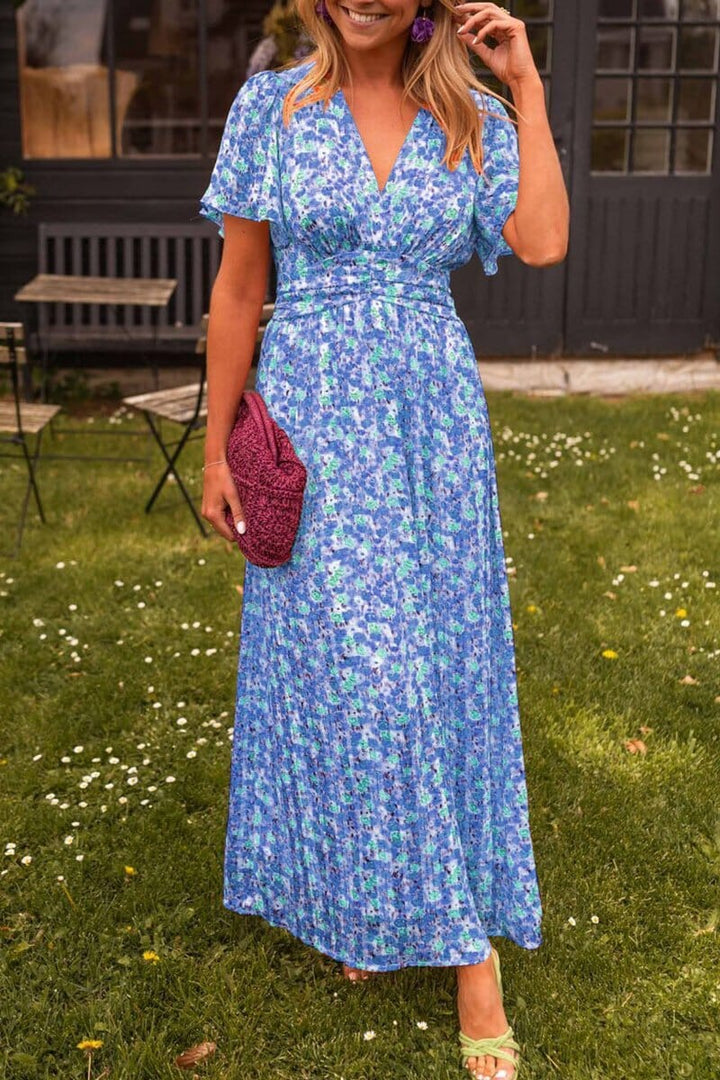 V-Neck Maxi Gown with Effortless Charm