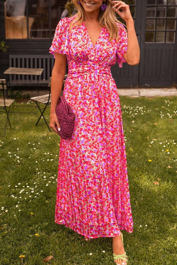 V-Neck Maxi Gown with Effortless Charm