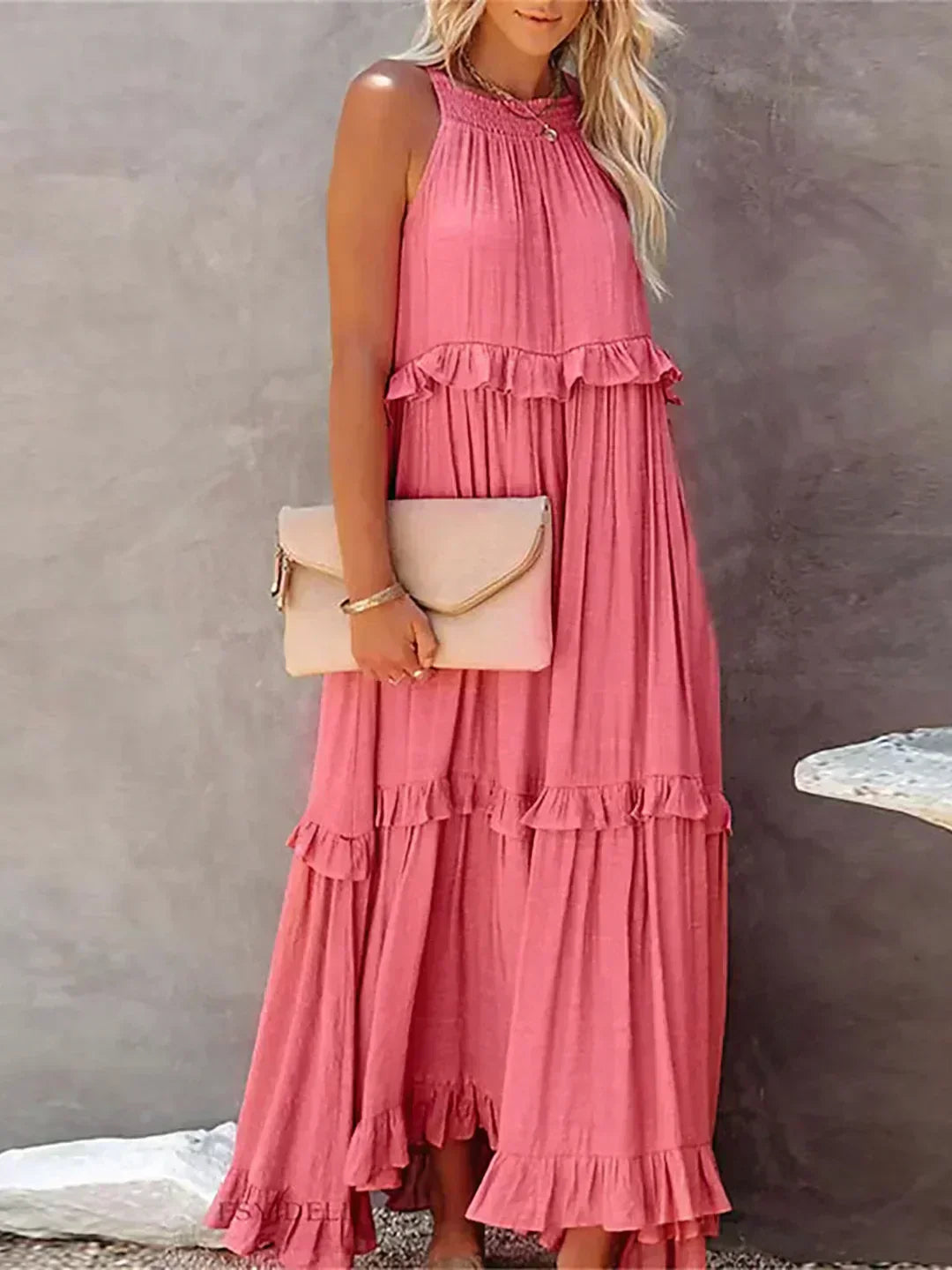 Soft Ruffle Casual Dress – Lightweight, Flowy Summer Style Perfect for Travel & Everyday Elegance