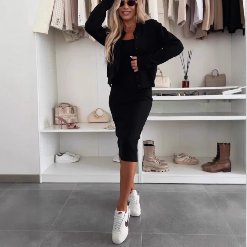 Two Piece Spaghetti Strap Dress Set