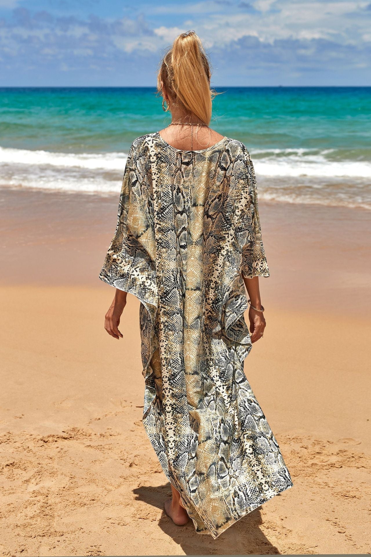 Sandy Drift Maxi Dress with Beachy Flow