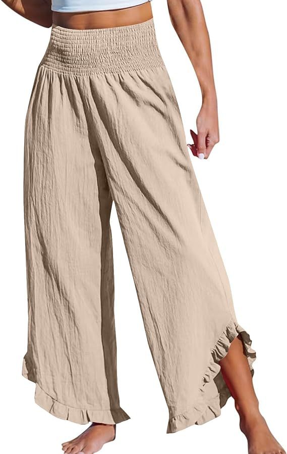 High Waist Irregular Cotton Pants