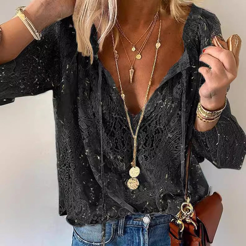 Casual Summer Lace Blouse – Lightweight, Breathable Style for Effortless Warm-Weather Outfits