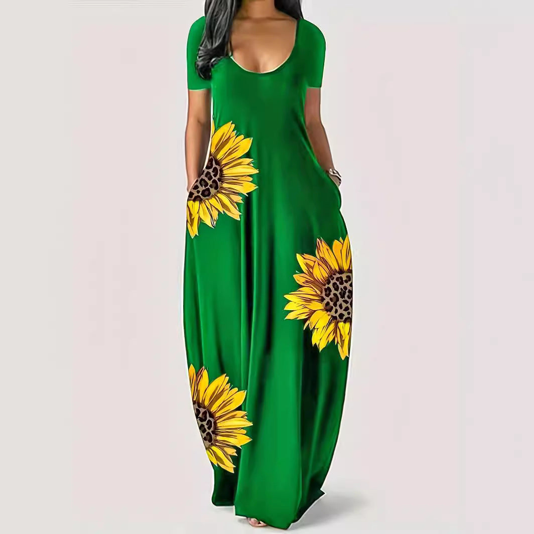 Easy Fit Petal Pattern Dress
