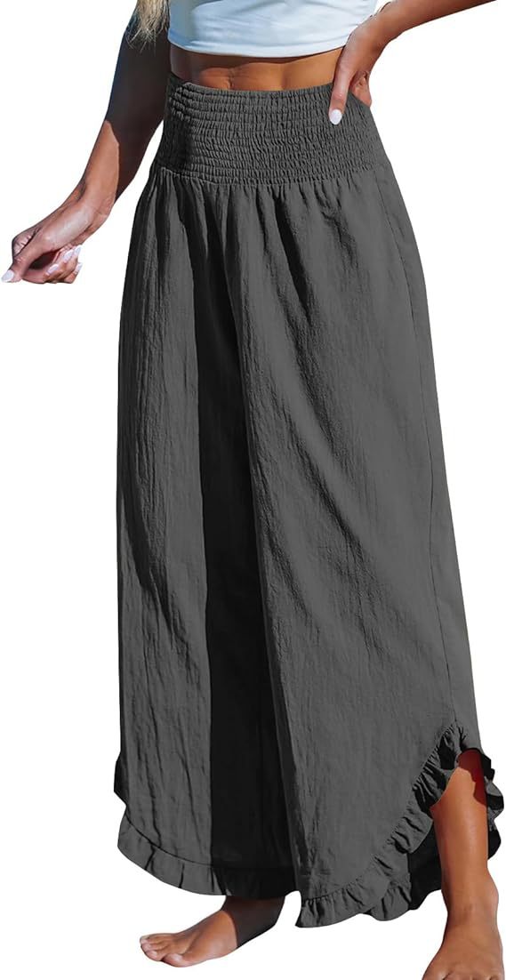 High Waist Irregular Cotton Pants
