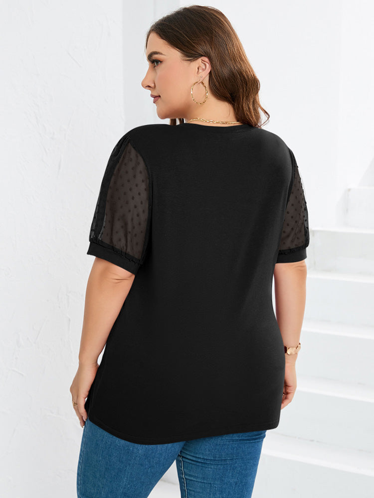 V-Neck Sleeve Belly Cover Blouse