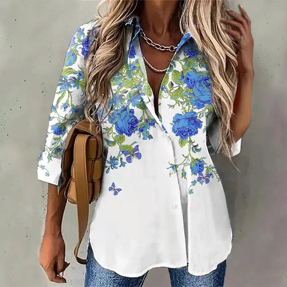Easygoing Floral Top with Fresh Pattern