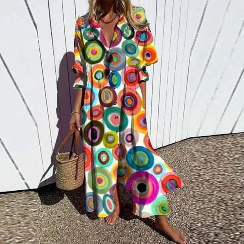 Tiered Boho Midi Dress with Floral Print