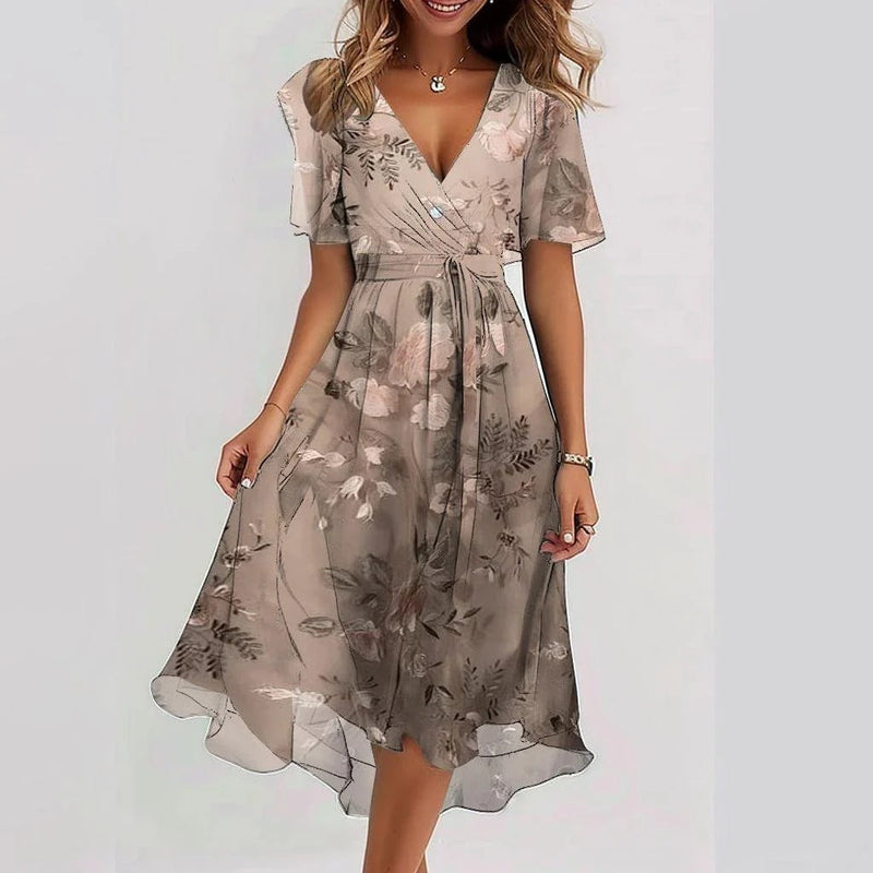 Relaxed Fit Boho Floral Midi Dress