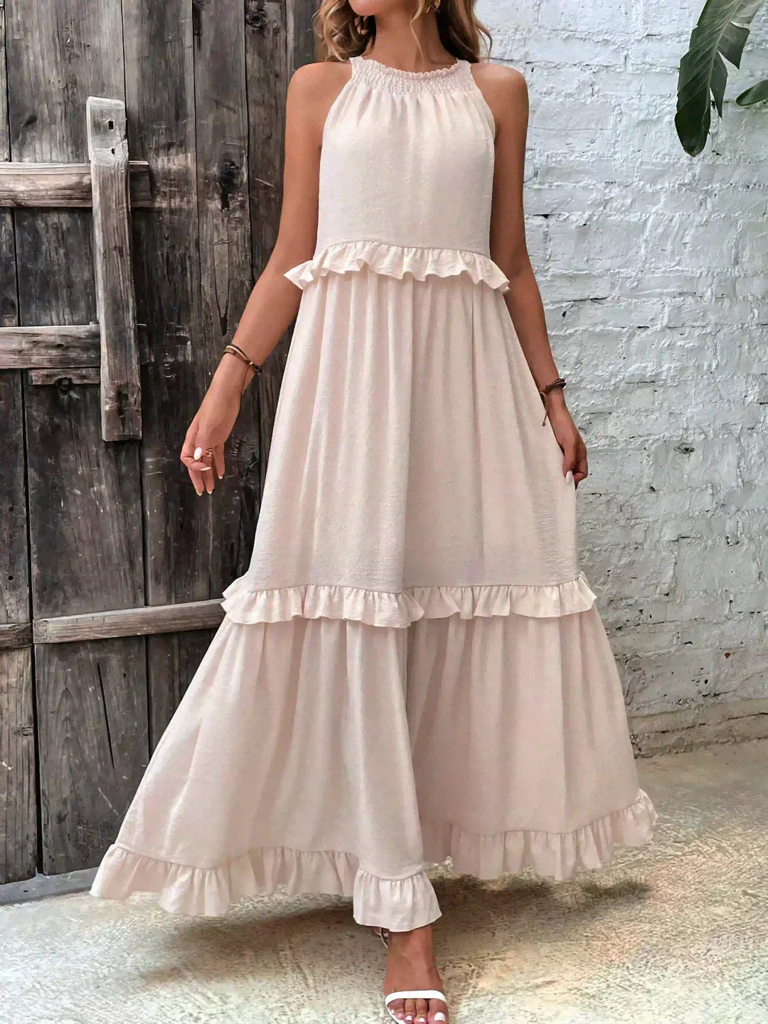 Soft Ruffle Casual Dress – Lightweight, Flowy Summer Style Perfect for Travel & Everyday Elegance