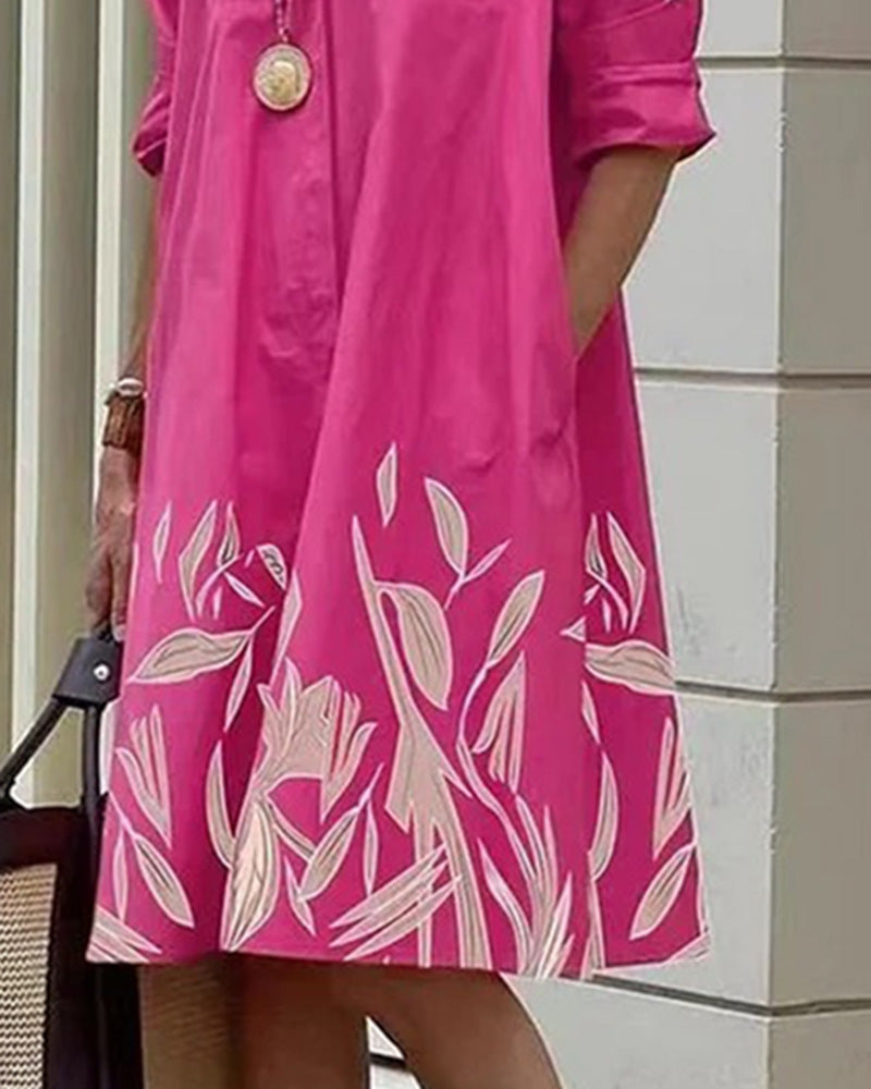 Women Long Sleeve Shirt Dress