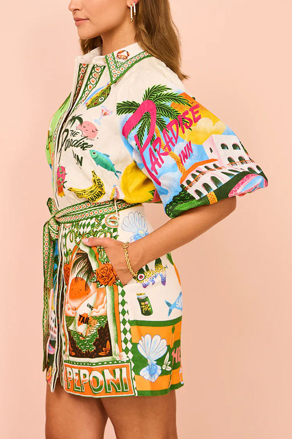 Relaxed Fit Mini Shirt Dress