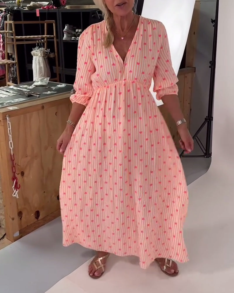 Elegant Dress with V-Neckline