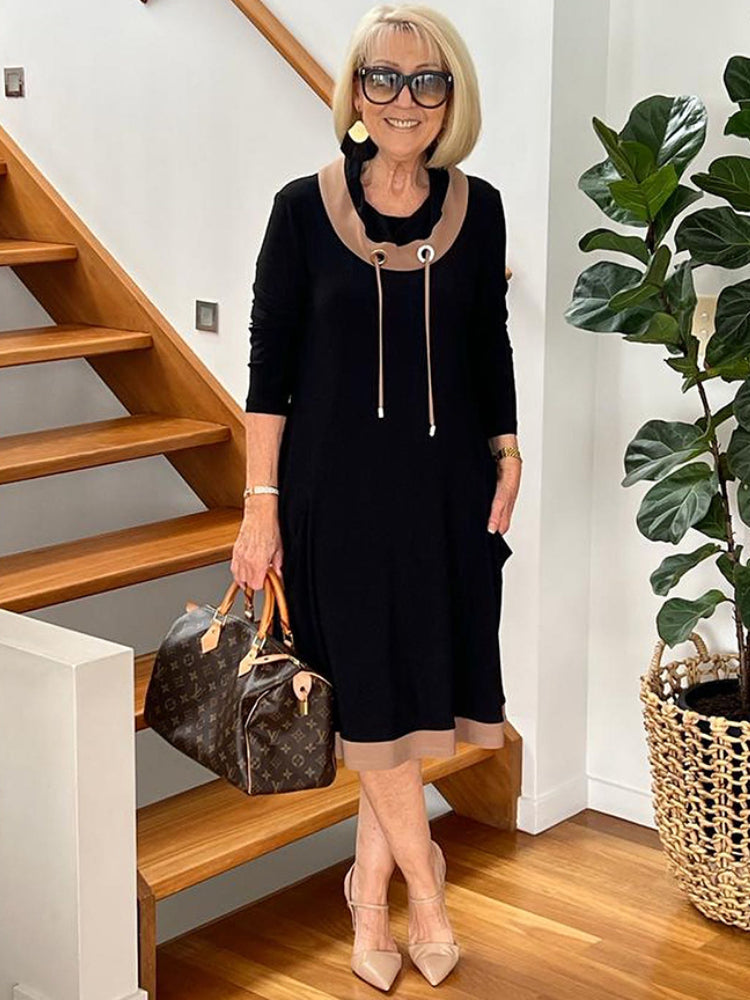 Side Pockets Mid-length Dress