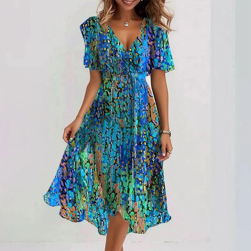 Relaxed Fit Boho Floral Midi Dress