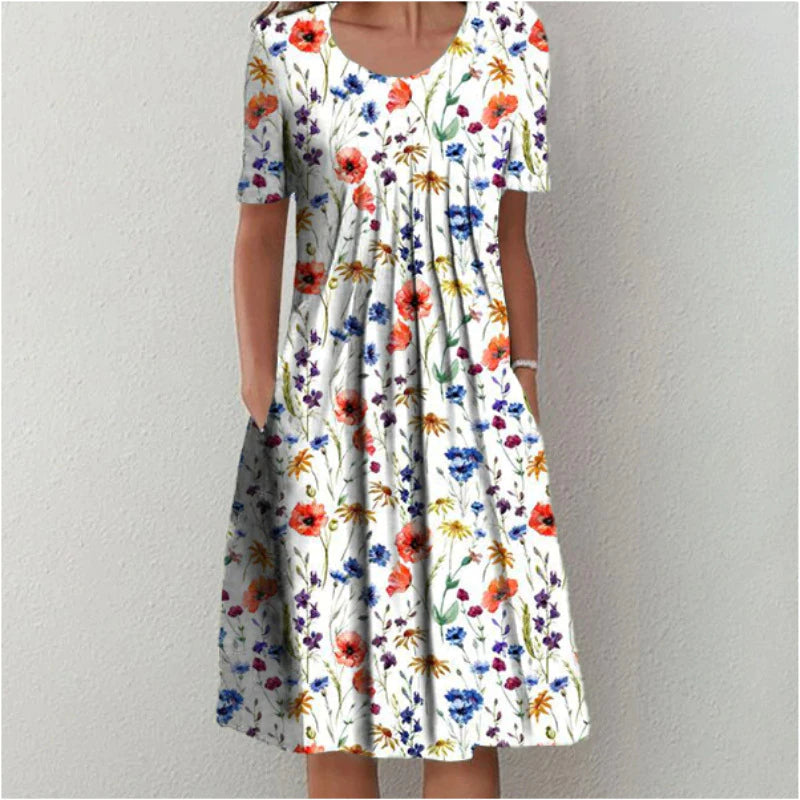 Flowy Casual Floral Boho Midi Dress
