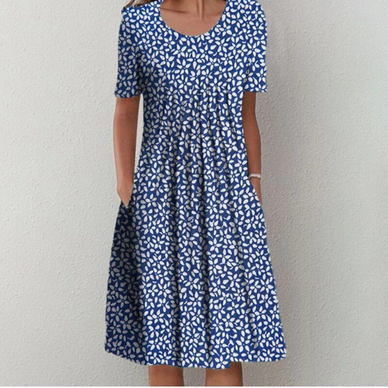 Flowy Casual Floral Boho Midi Dress