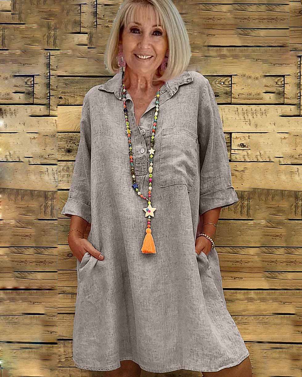 Sleeve Blouse Collar Dress