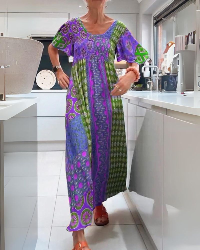 Boho Bliss Patchwork Maxi Dress