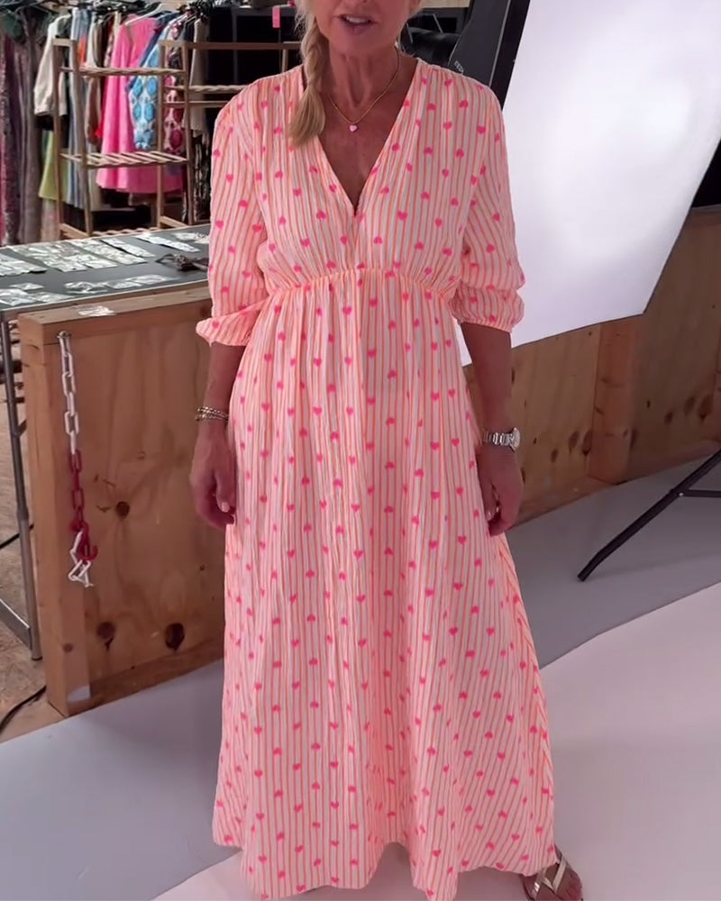 Elegant Dress with V-Neckline