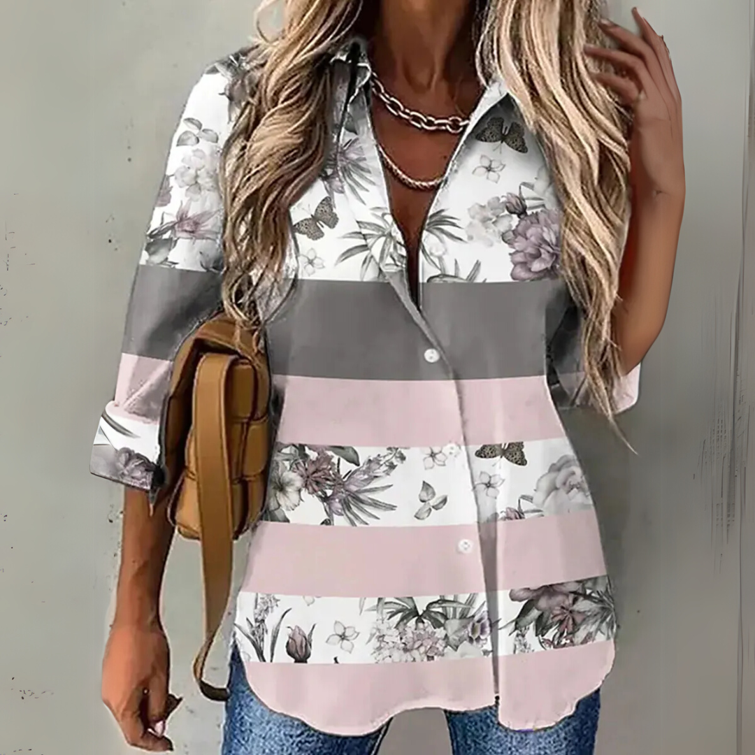 Easygoing Floral Top with Fresh Pattern